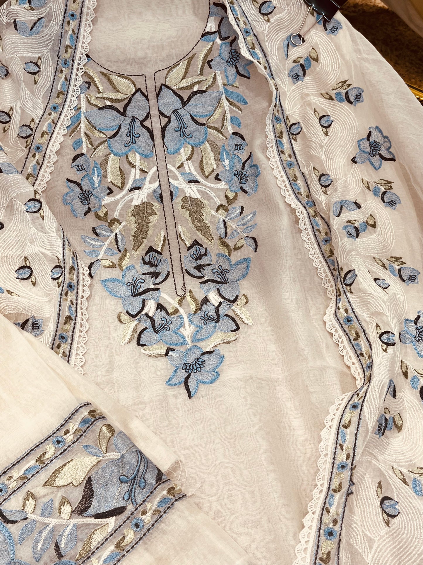 Atharva Atharva Heritage Water Thread Embroidered Pure Mul Chanderi MC70011W