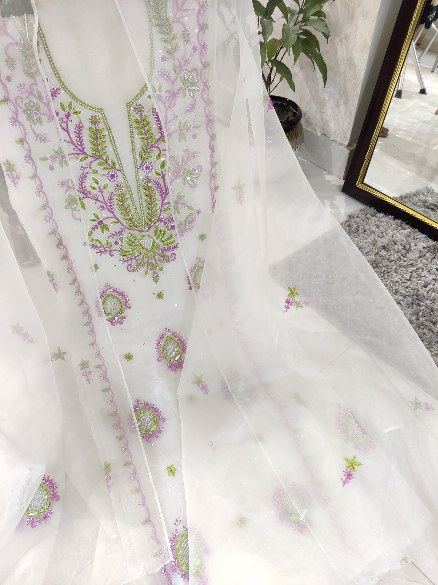 Atharva Heritage Sheer Luxury Premium Lucknowi Collection LUCK0102