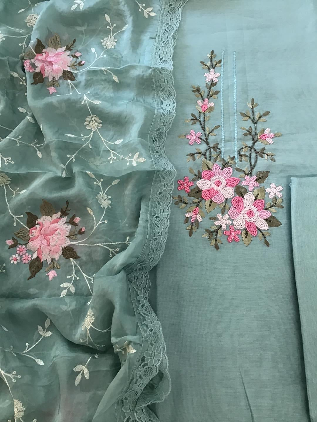 PURE CHANDERI SILK AND ORGANZA EDITS CHO008