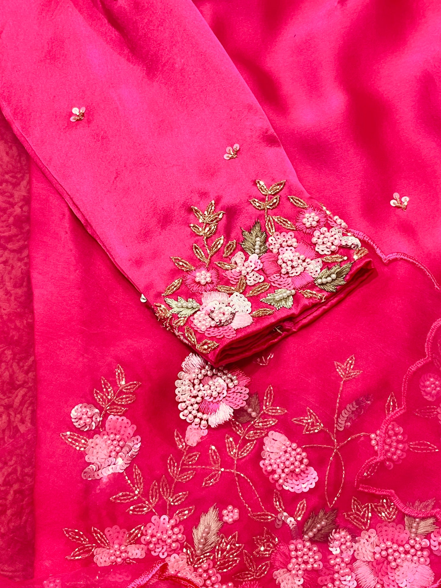 Atharva Heritage Premium Hand-Embroidered Farshi Salwar Suit in Pure Satin Silk PSSF145