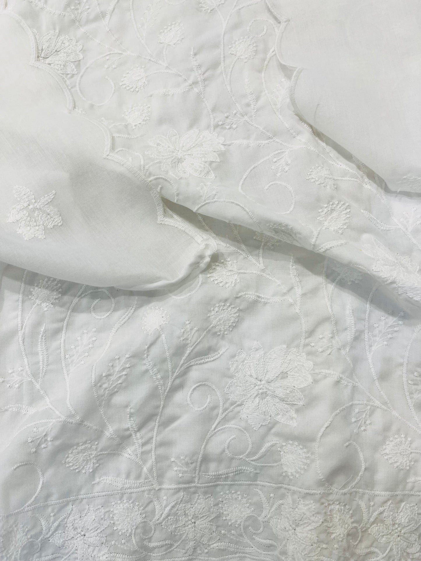 SUMMER VIBES /PURE MUL COTTON Full Embroidered Suit COP010
