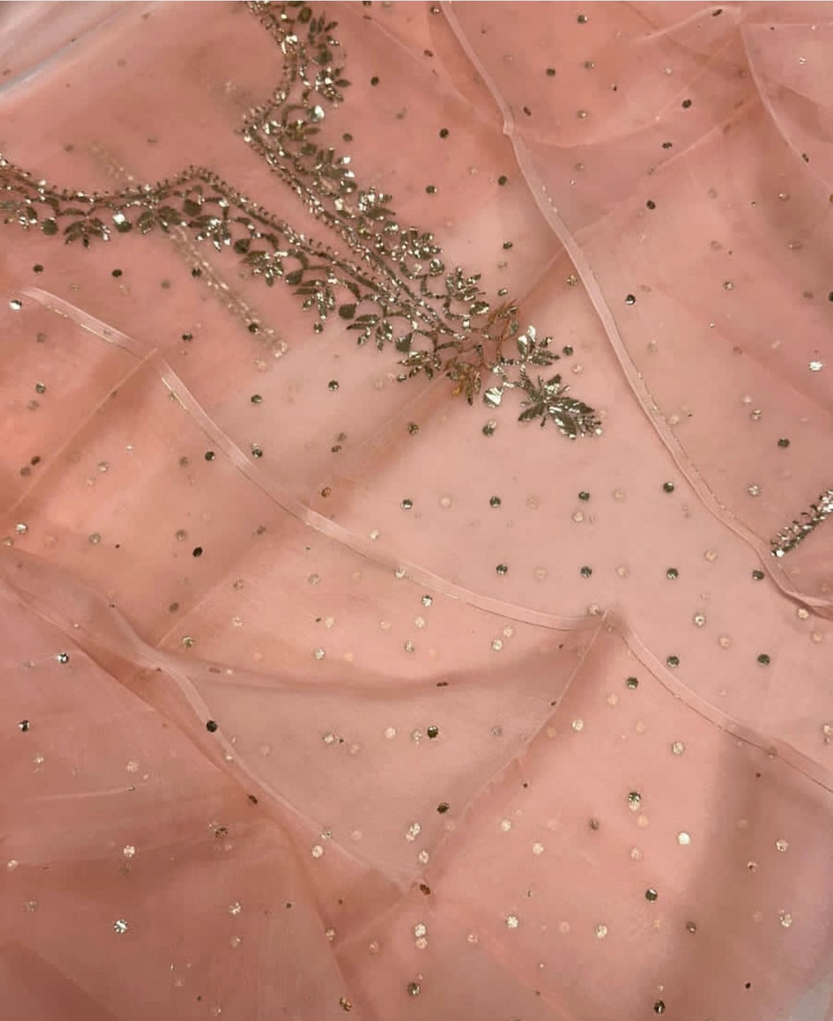 Sheer Luxury /Premium Lucknowi Collection Sheer00073PEACH