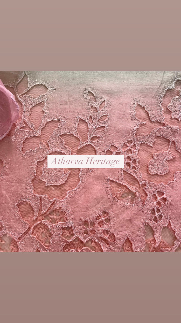 ATHARVA Applique Embroidery Salwar Kameez/Chanderi Cut-Work Shirt & Dupatta/Santoon Bottom/Custom Stitch Unstitch/Plazo/Pant/CUT8125