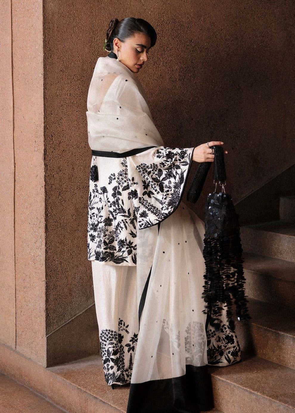 ATHARVA HERITAGE Pure Handloom Silk Suit with Beautiful Parsi Gara embroidered Pakistani Suit~✨🌼 RSO0012
