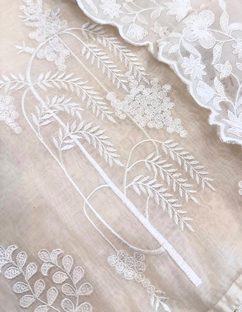 PURE MUL CHANDERI SILK Thread Embroidered SUIT MCH001025