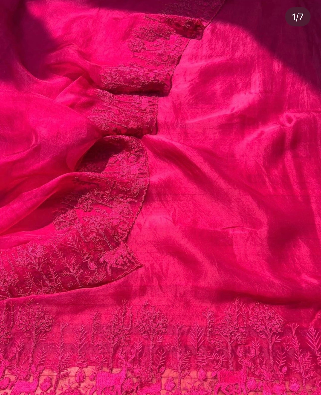 Atharva Heritage SHEER LUXURY Pure Silk Organza French Thread Embroidery SUIT SHEER00715