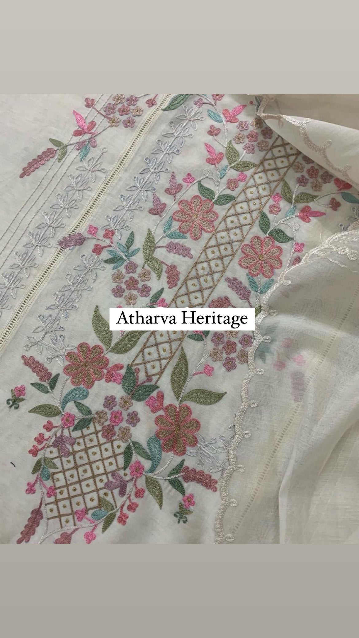 Atharva PURE CHANDER SILK KASHMIRI AARI SUIT CH1904