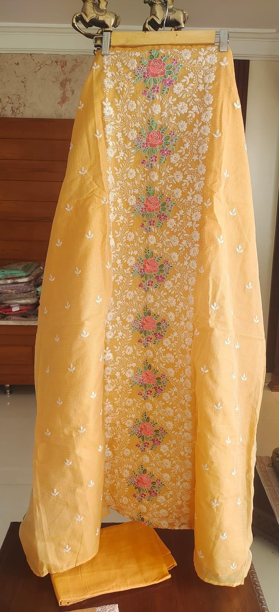 Atharva Heritage Embroidered Cotton kota Salwar Kameez/Embroidery Kota Dupatta/Cotton Embroidery Shirt /Cotton Bottom- KK0022