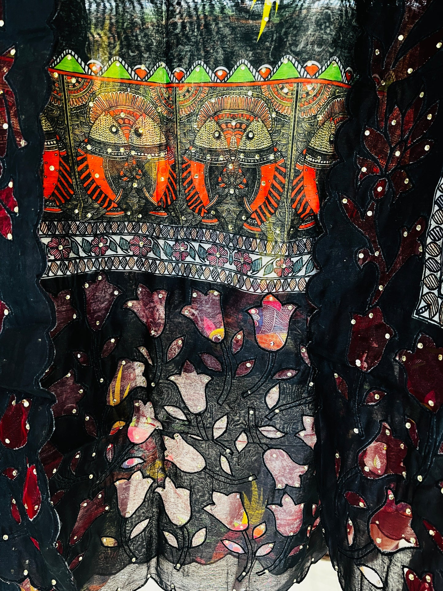 Atharva Pure Handloom CHANDERI Silk Digital Printed Cutwork SUIT CH17518(A)