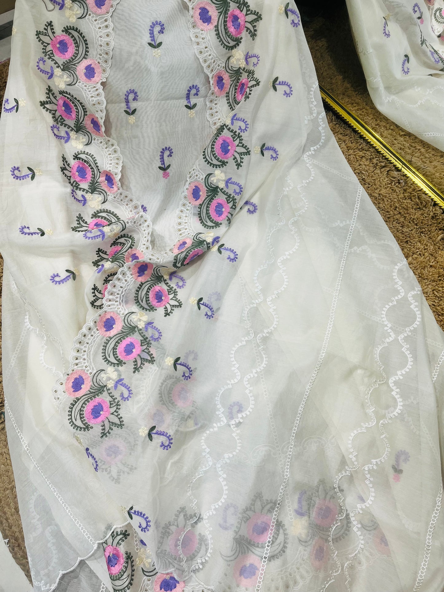 PURE CHANDER SILK KASHMIRI AARI SUIT CH5428A