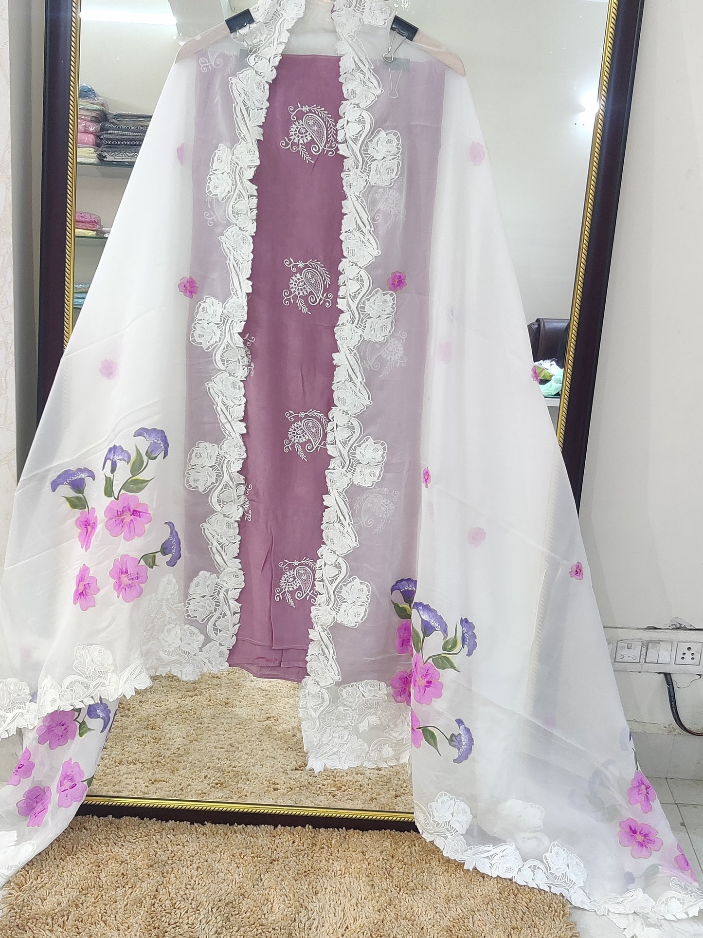 Atharva Heritage Hakooba Embroidery Masterpiece: A Luxurious Ensemble" CO017