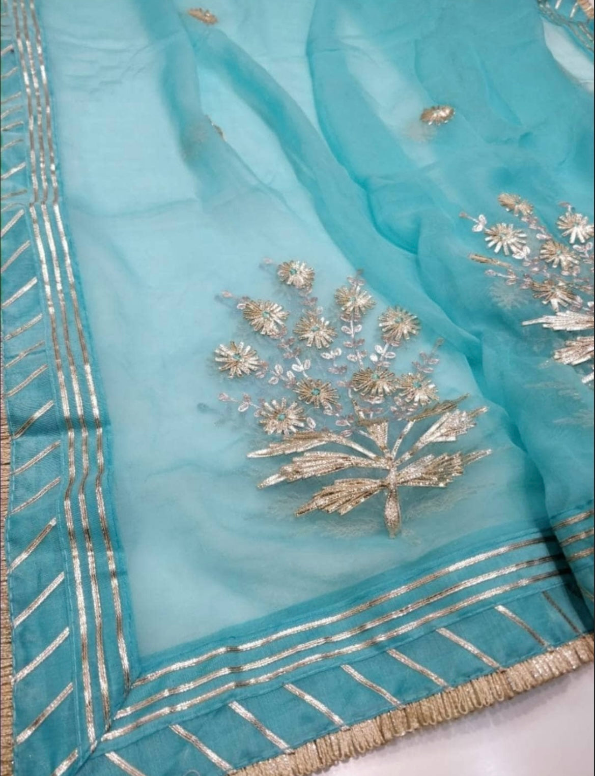 ATHARVA Hand Embroidered Salwar Kameez w/Chanderi Shirt/Gota Pati Chiffon Dupatta/Custom Stitch Unstitch/Custom Anarkali/CH18013