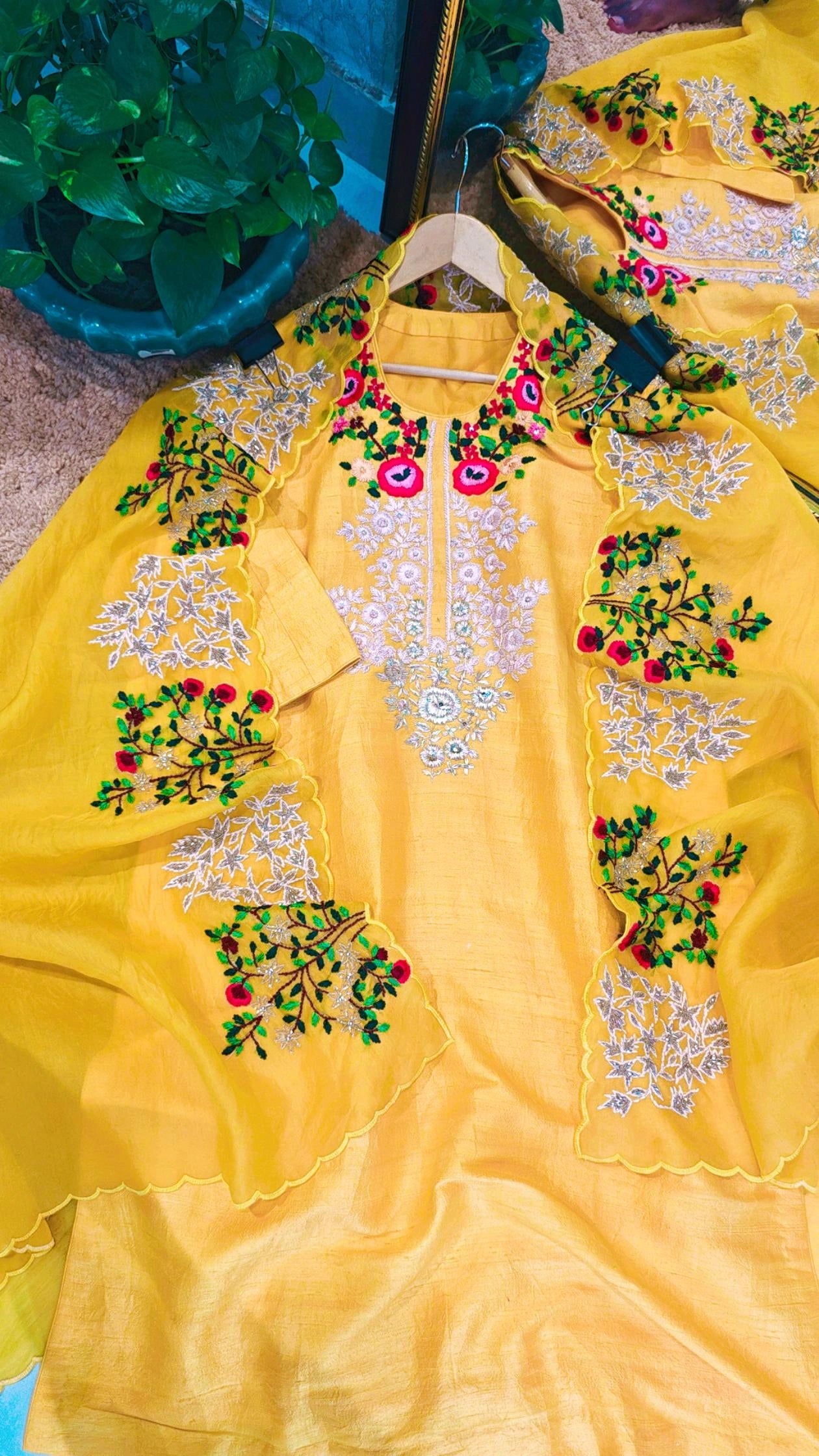 Atharva Heritage/pure Raw silk Pakistani Hand Embroidered Suit PRP003
