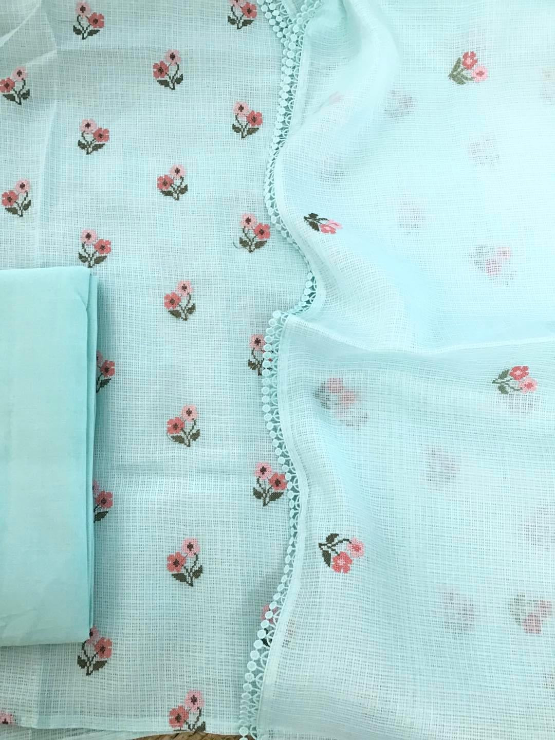Atharva Embroidered Cotton Kota Salwar Kameez/Embroidery Kota Dupatta /Kota Embroidery Shirt /Cotton Chikankari Bottom- KK008