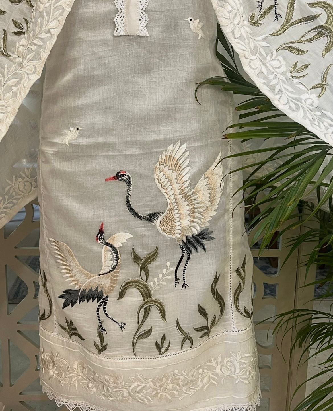 PURE MUL CHANDERI SILK PARSI GARA SUIT MCH007