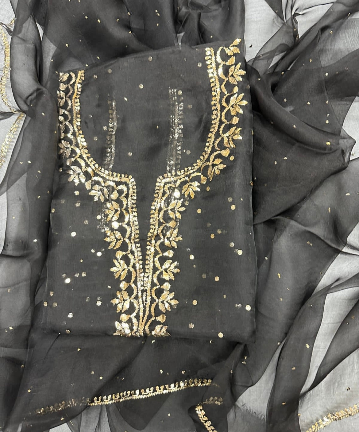 Sheer Luxury /Premium Lucknowi Collection Sheer00072 Black