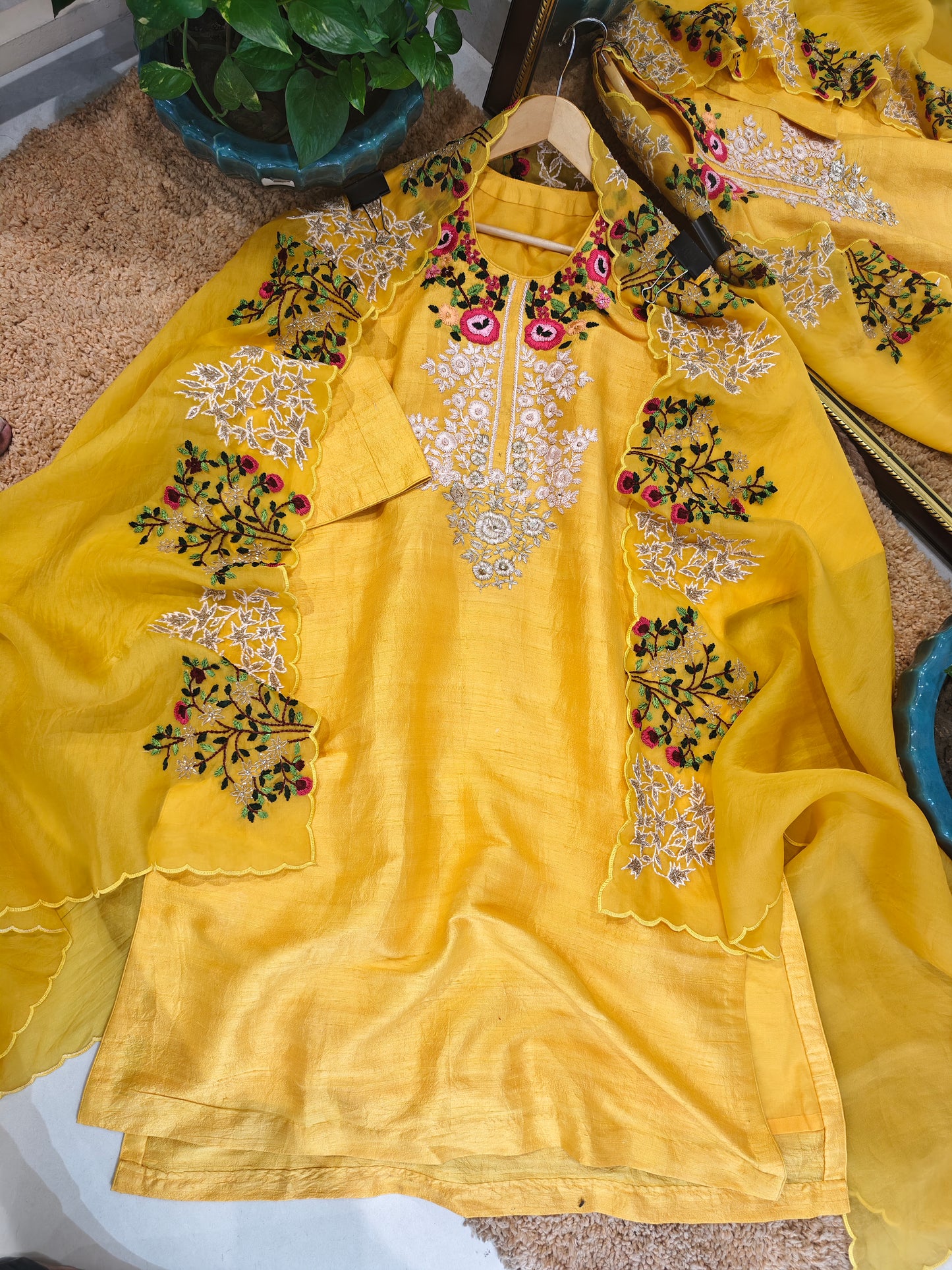 Atharva Heritage/pure Raw silk Pakistani Hand Embroidered Suit PRP003