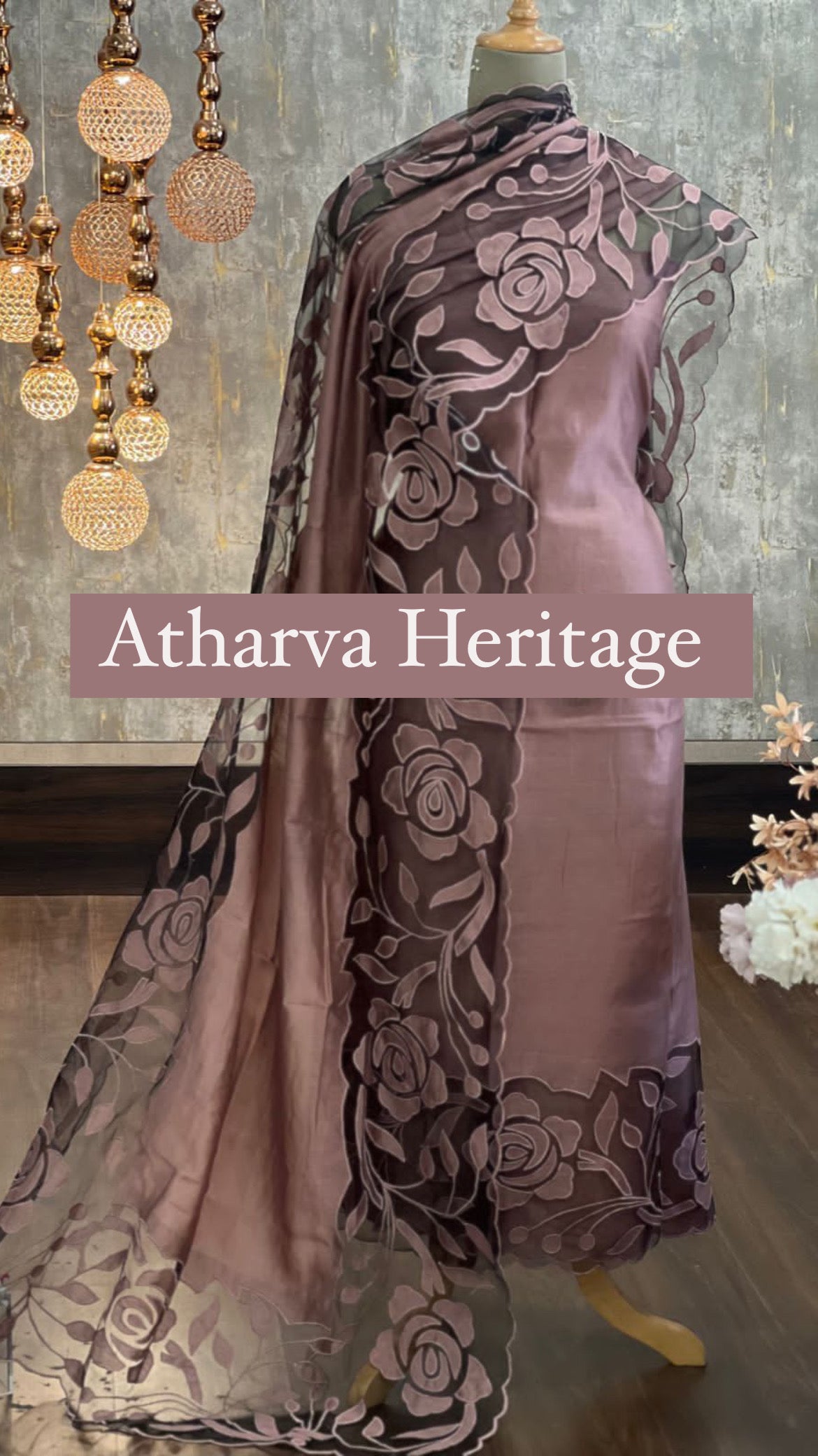 ATHARVA Cutwork Embroidery Salwar Kameez/Chanderi Cut-Work Shirt & Dupatta/Santoon Bottom/Custom Stitch Unstitch/Plazo/Pant/CUT81045B
