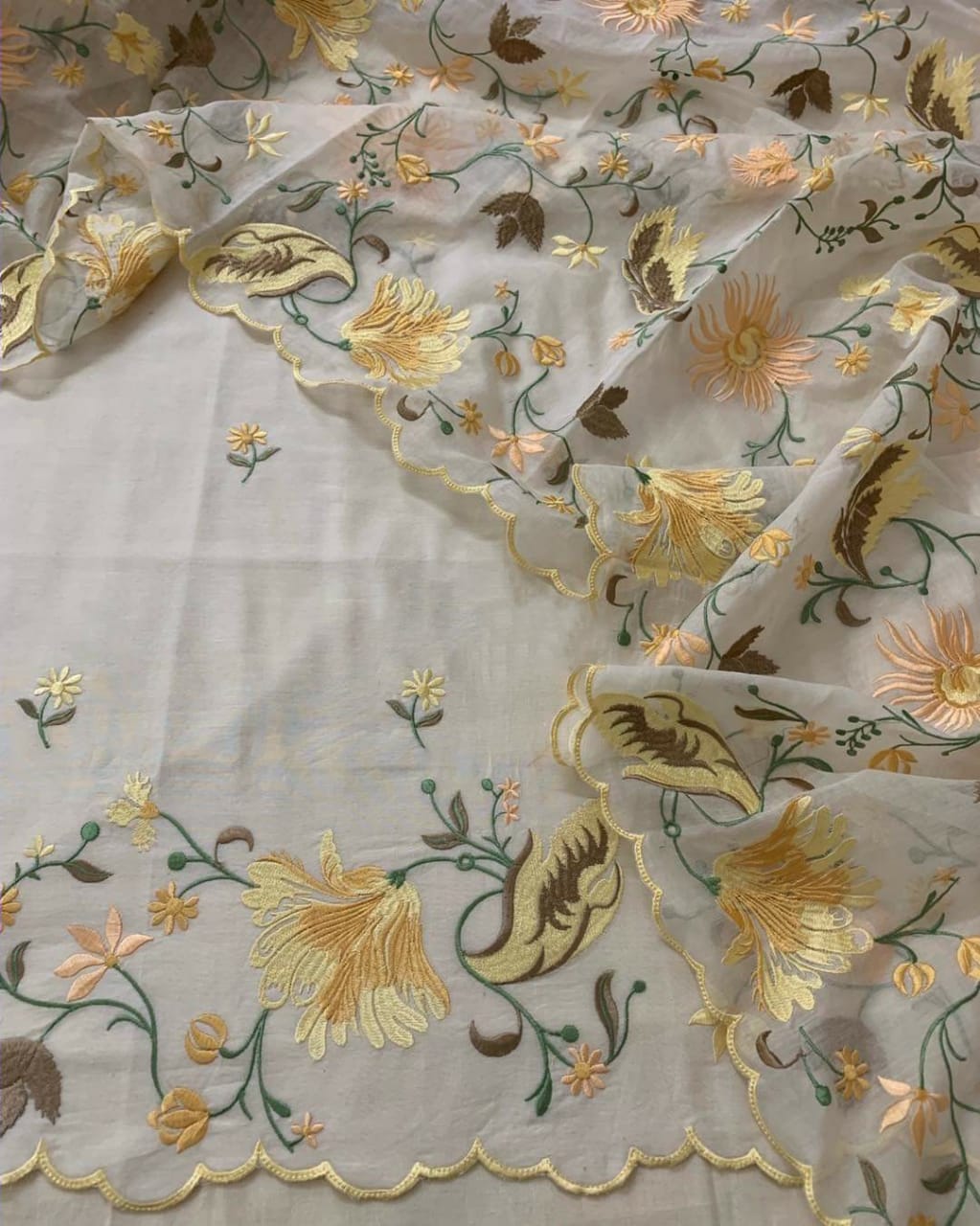 PURE CHANDER SILK PARSI GARA SUIT CH5415 BEIGE