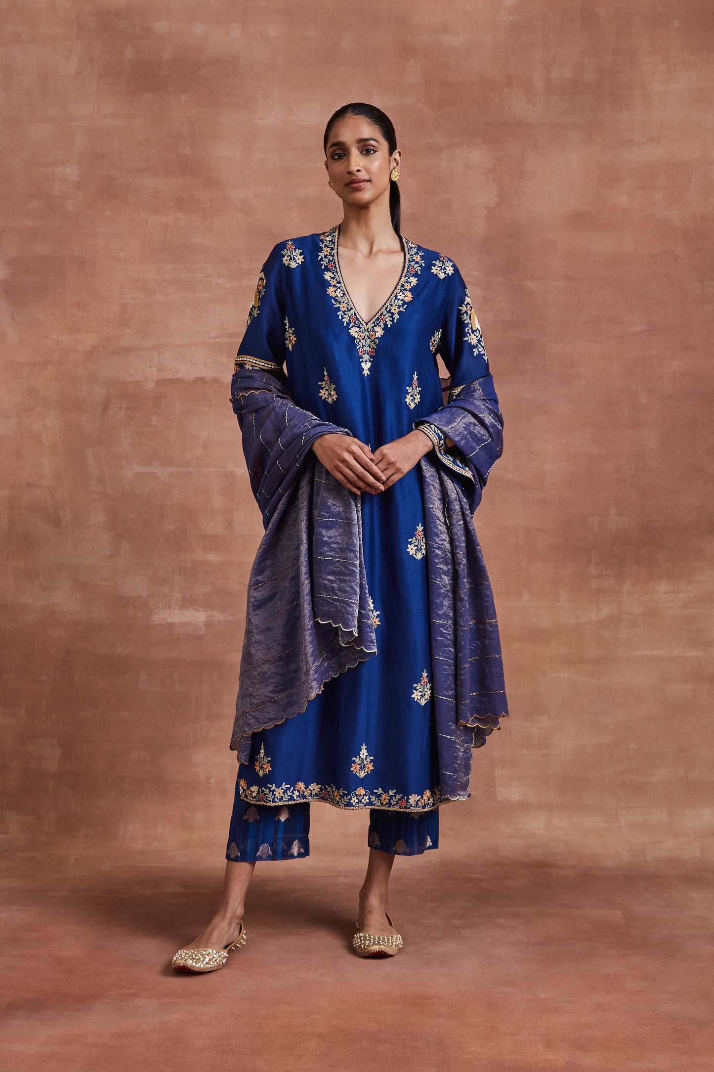 Atharva Heritage Pure Chanderi Stitched Diwali Edit/ Kashmiri Embroidered/ Ready to Wear/ Designer Outfit CHR002