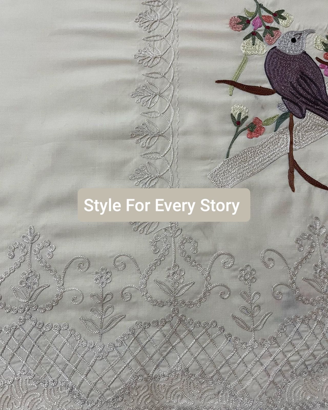 Atharva PURE MUL CHANDER KASHMIRI AARI SUIT CH1909 Ivory