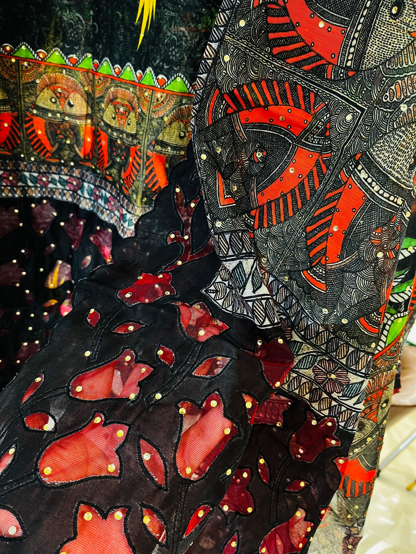 Atharva Pure Handloom CHANDERI Silk Digital Printed Cutwork SUIT CH17518(A)