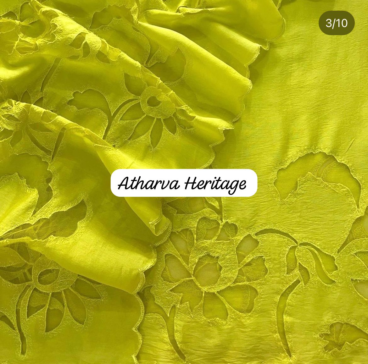 ATHARVA Applique Embroidery Salwar Kameez/Chanderi Cut-Work Shirt & Dupatta/Santoon Bottom/Custom Stitch Unstitch/Plazo/Pant/CUT8115