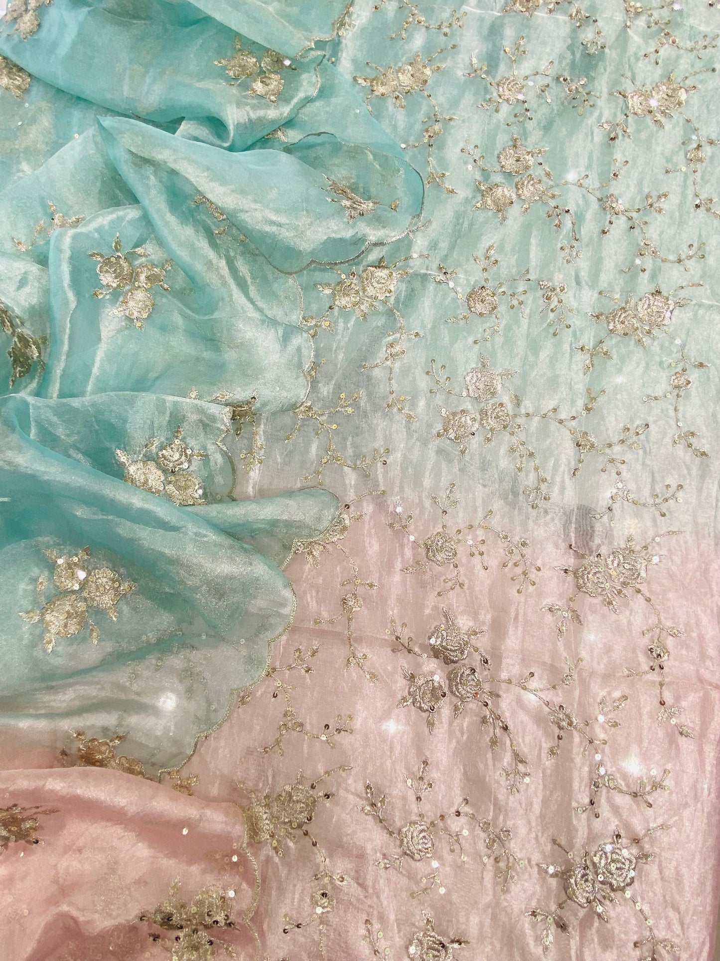 ATHARVA HERITAGE/ MAHARANI LUXURY TISSUE SILK WITH PARSI GARA SUIT MTC0020