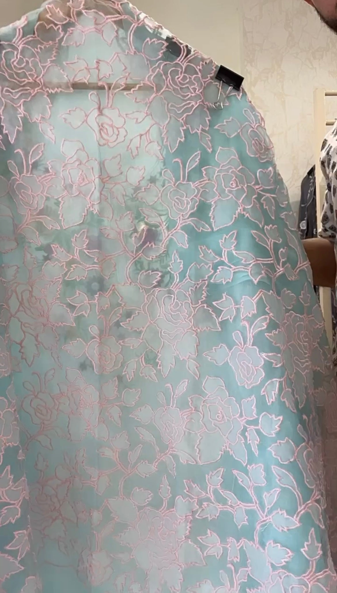 SHEER LUXURY PURE SILK ORGANZA PARSI APPLIQUE SUIT SHEER0030(E)