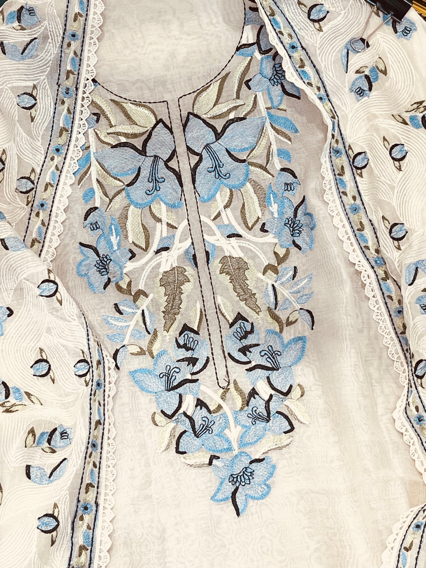 Atharva Atharva Heritage Water Thread Embroidered Pure Mul Chanderi MC70011W