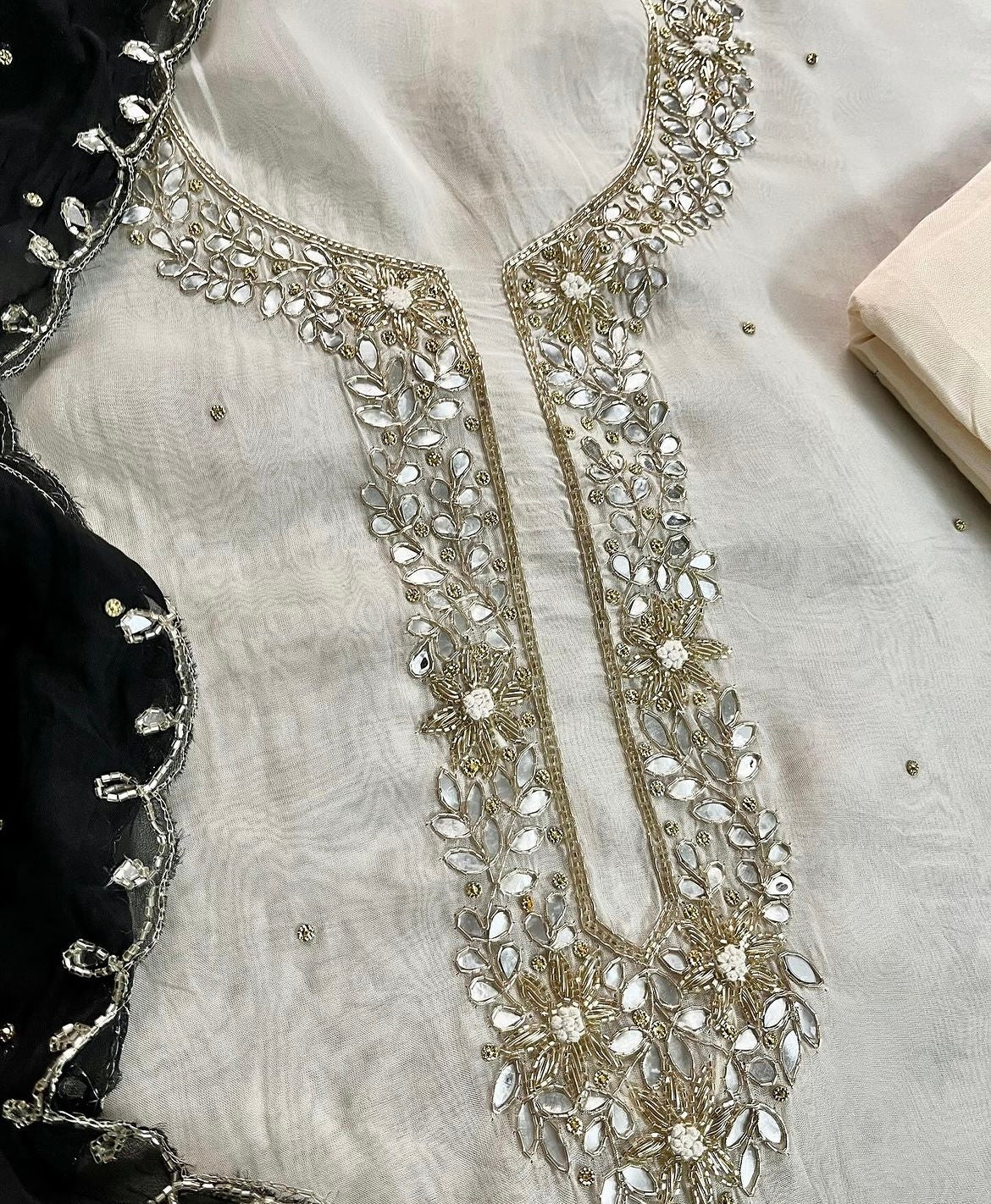 ATHARVA Hand Embroidery Salwar Kameez/ Soft Organza Ladies Suit/Stones/Custom Stitch Unstitch/Gift/TO1678