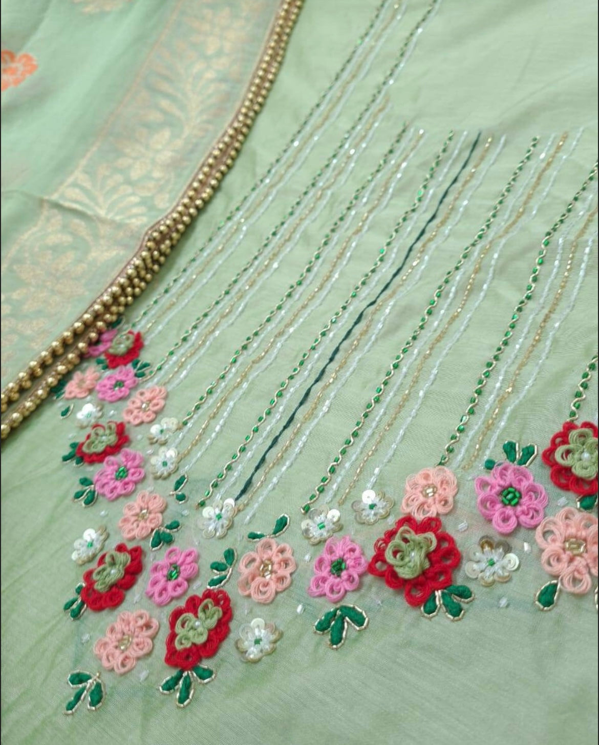 ATHARVA Hand Embroidery Salwar Kameez/Chanderi Ladies Suit/Banarsi Silk Dupatta/Stones/Custom Stitch Unstitch/Embroidery Potli/Gift/CH16772