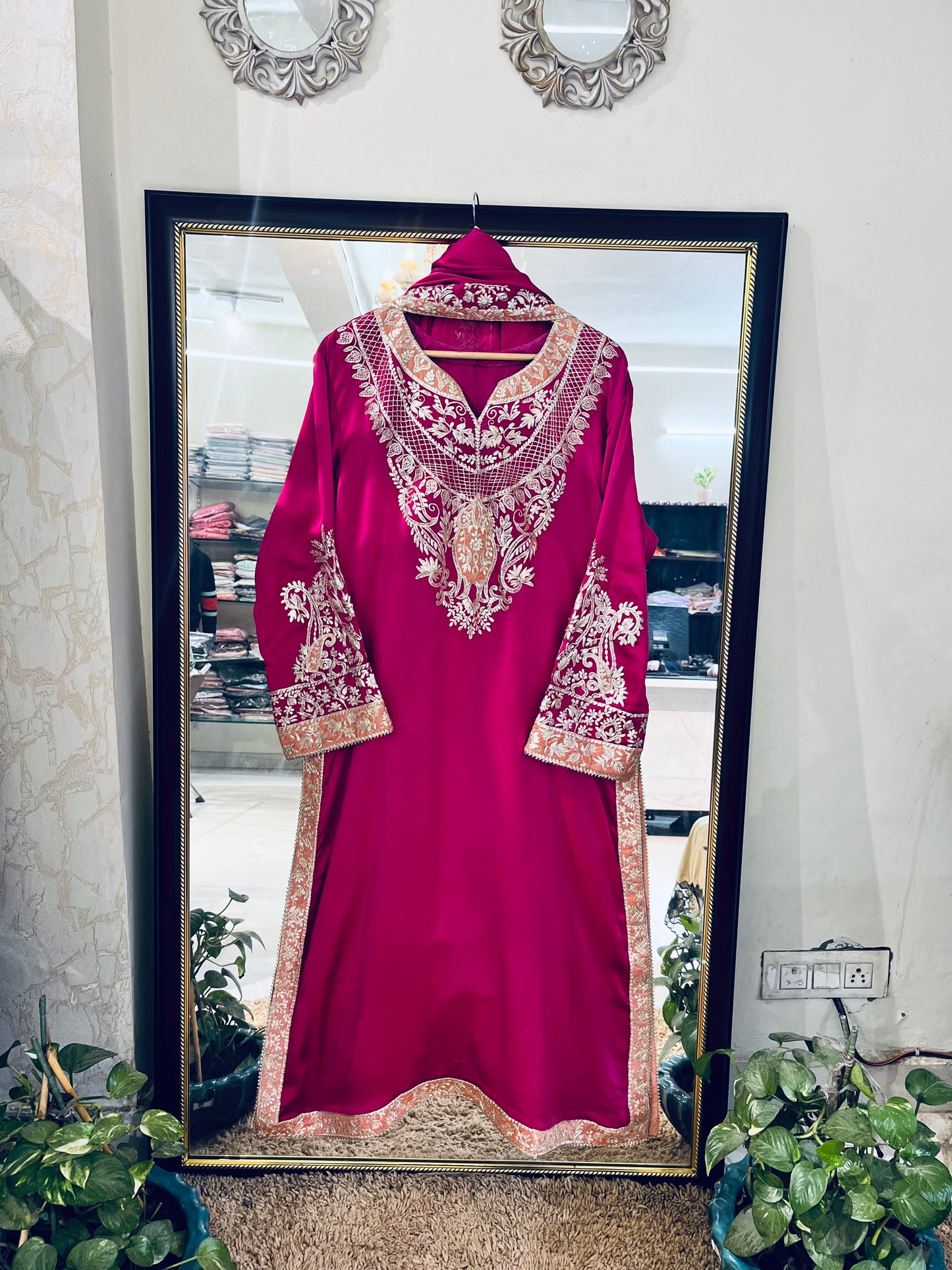 Atharva Heritage Pure Satin silk 80 Grams Pakitsani Suit SS025
