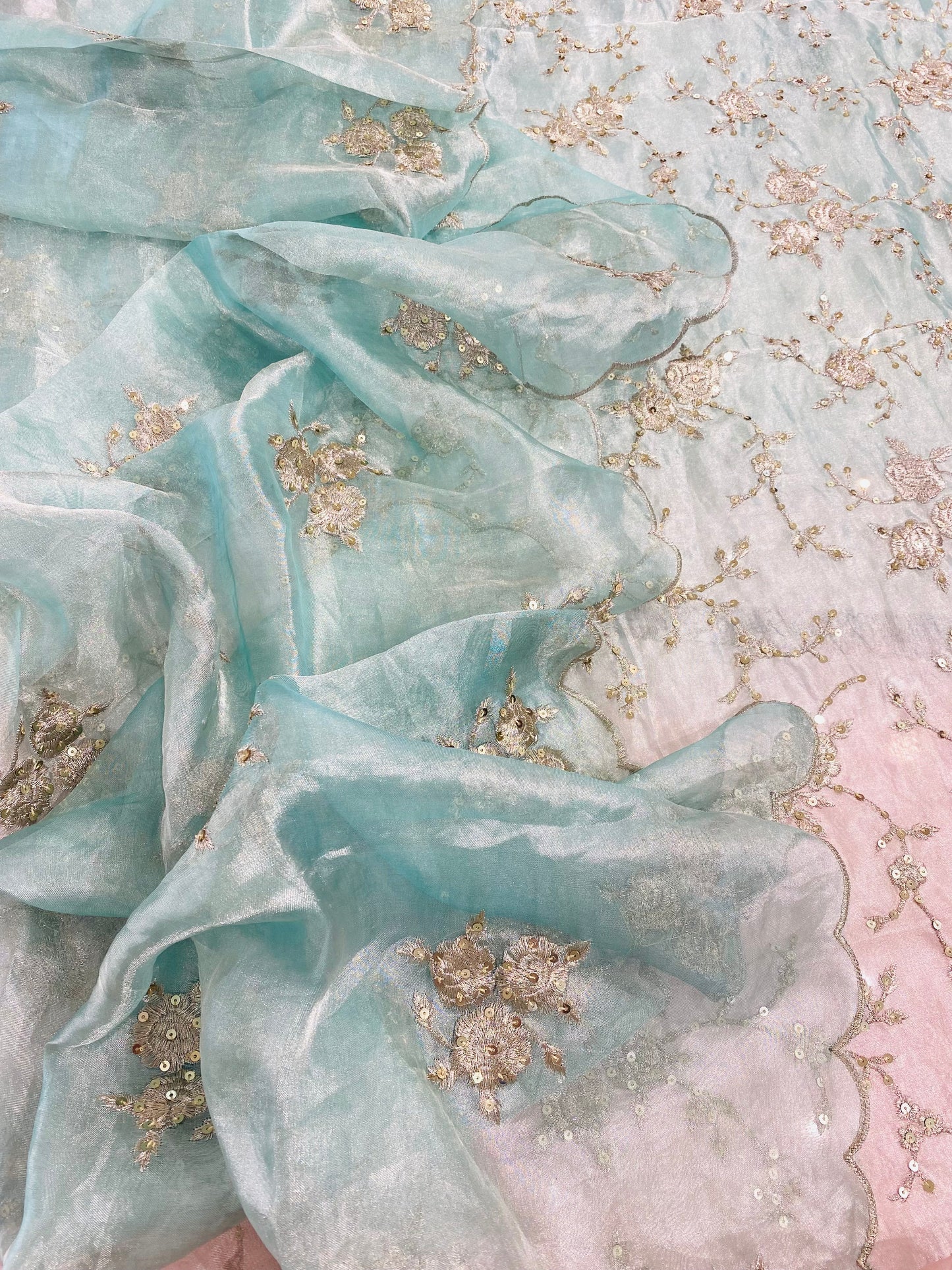 ATHARVA HERITAGE/ MAHARANI LUXURY TISSUE SILK WITH PARSI GARA SUIT MTC0020