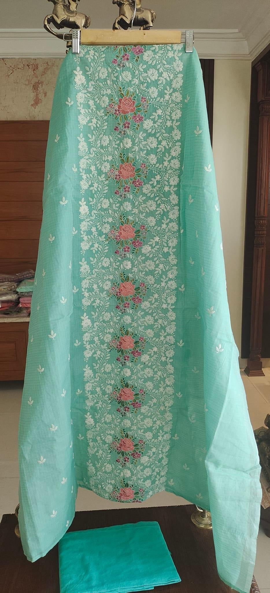 Atharva Heritage Embroidered Cotton kota Salwar Kameez/Embroidery Kota Dupatta/Cotton Embroidery Shirt /Cotton Bottom- KK0022