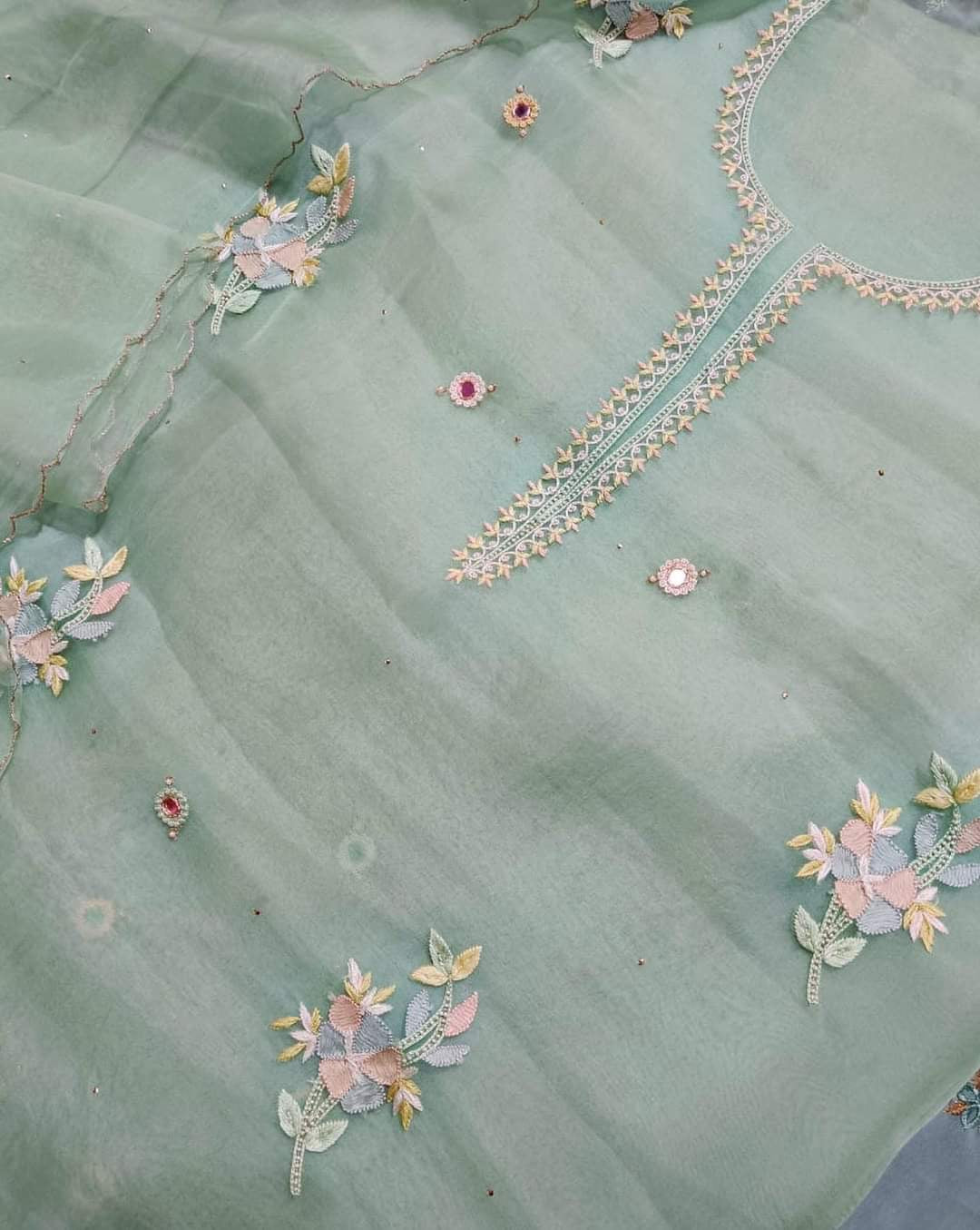 ATHARVA HERITAGE “NOOR” – Silk Organza Regalia Chikankari Elegance” Sheer00099