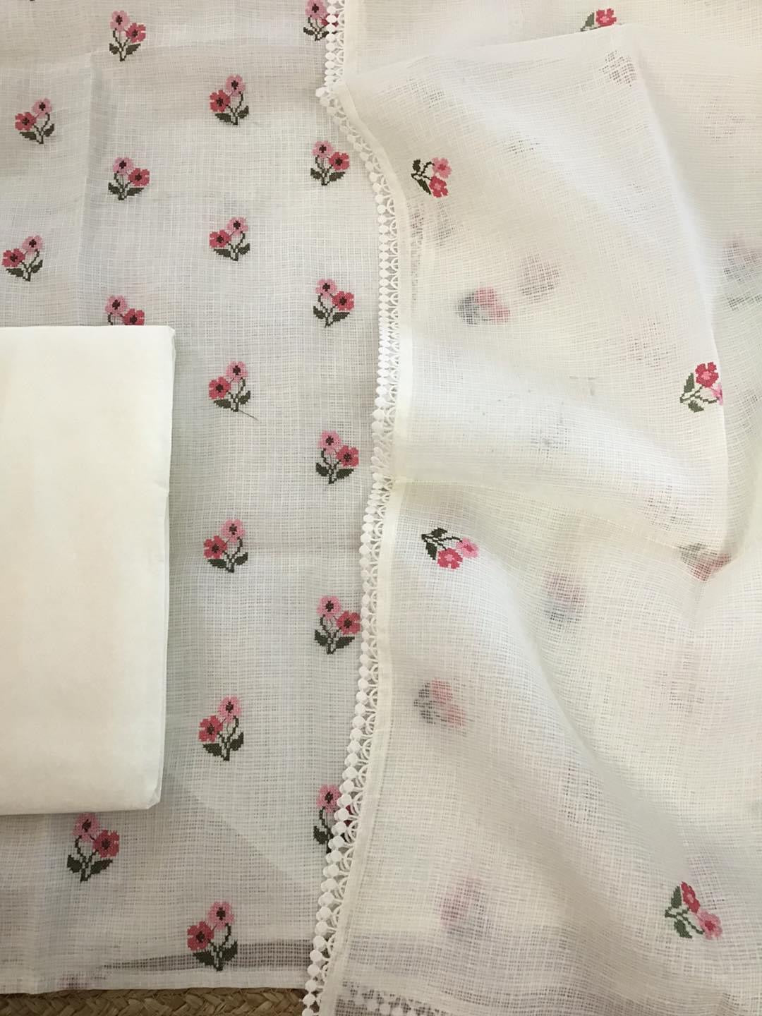 Atharva Embroidered Cotton Kota Salwar Kameez/Embroidery Kota Dupatta /Kota Embroidery Shirt /Cotton Chikankari Bottom- KK008