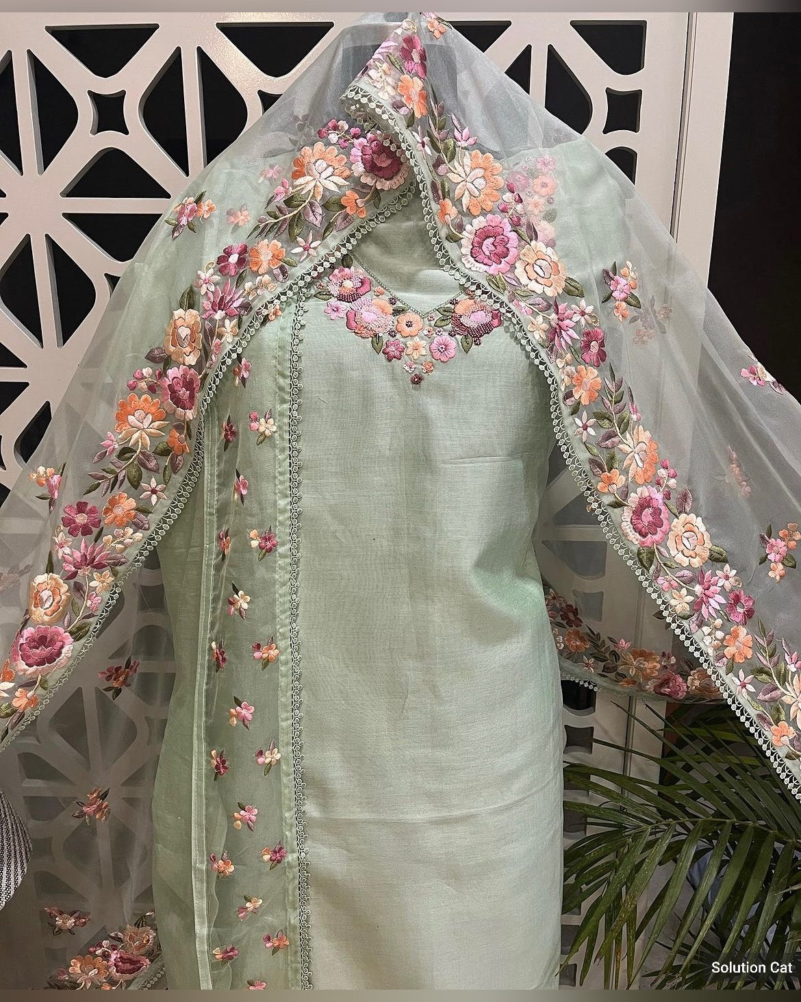 PURE CHANDERI SILK AND ORGANZA EDITS CHO001PI Pista