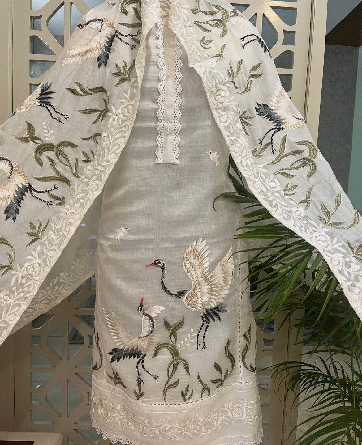 PURE MUL CHANDERI SILK PARSI GARA SUIT MCH007