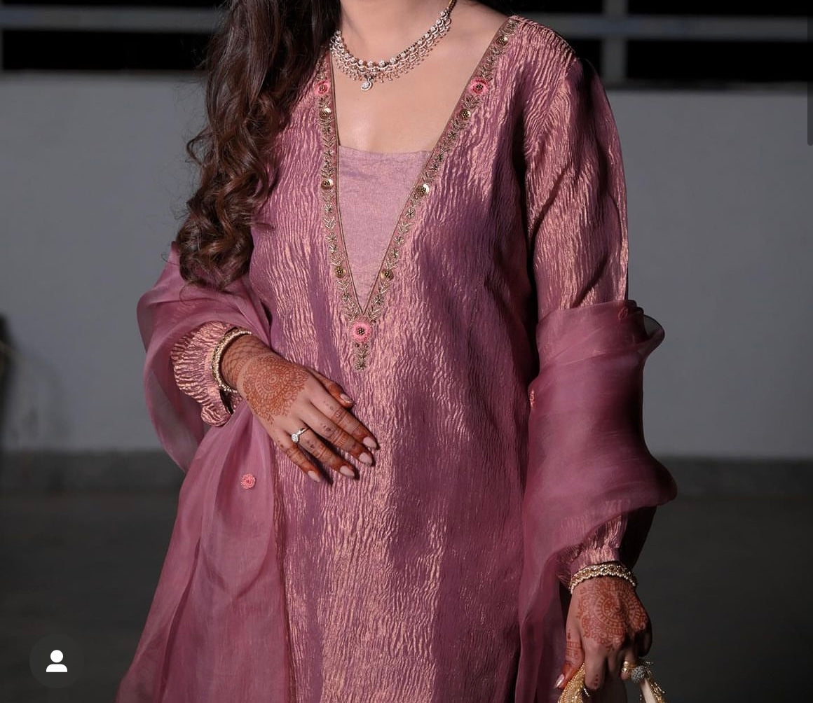 MAHARANI LUXURY Pure Crush TISSUE SILK Ready to Wear SUIT MTC0052