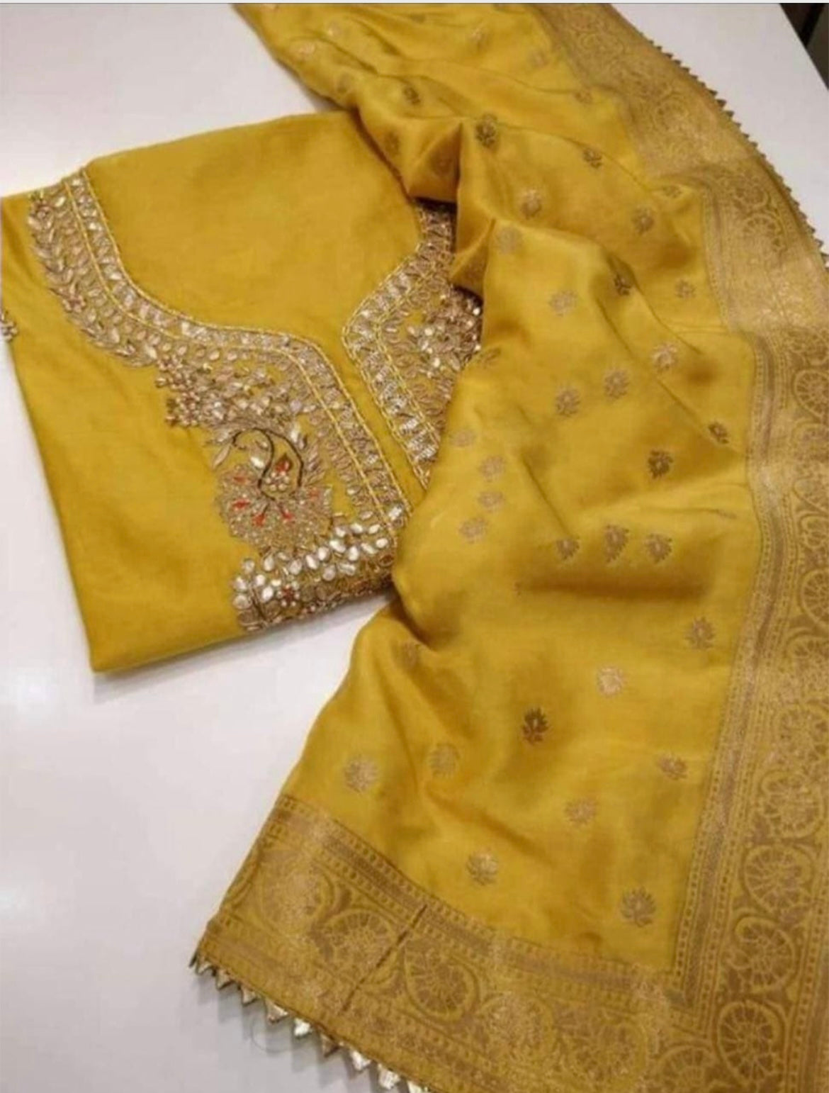 ATHARVA Hand Embroidery Salwar Kameez/Chanderi Ladies Suit/Banarsi Silk Dupatta/Stones/Custom Stitch Unstitch/Embroidery Potli/Gift/CH16768