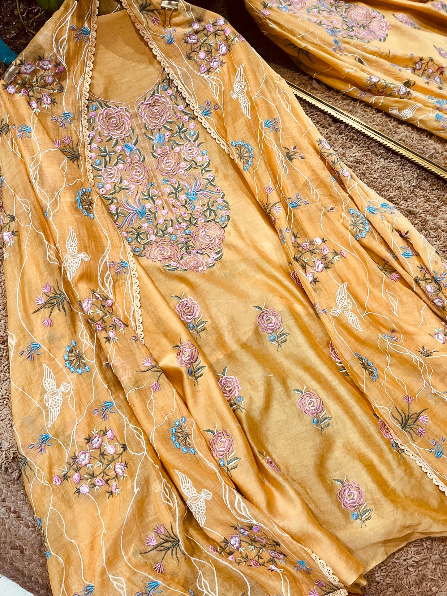 ATHARVA HERITAGE PURE MUL CHANDERI PARSI GARA SUIT MCH0072MY