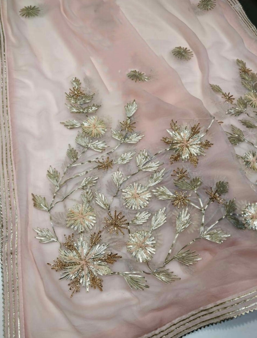 ATHARVA HERITAGE Hand Embroidery Salwar Kameez /Chiffon Dupatta With Stunning Gota & Trim/Custom Stitch Unstitch/Gift/Patiala/Anarkali/Churridar/CH17333