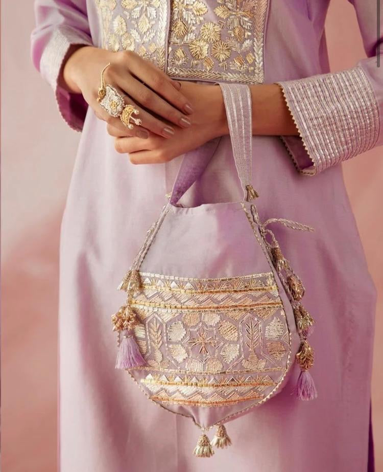 Atharva Lilac Double Yoke Gota Kurta Set LCH001
