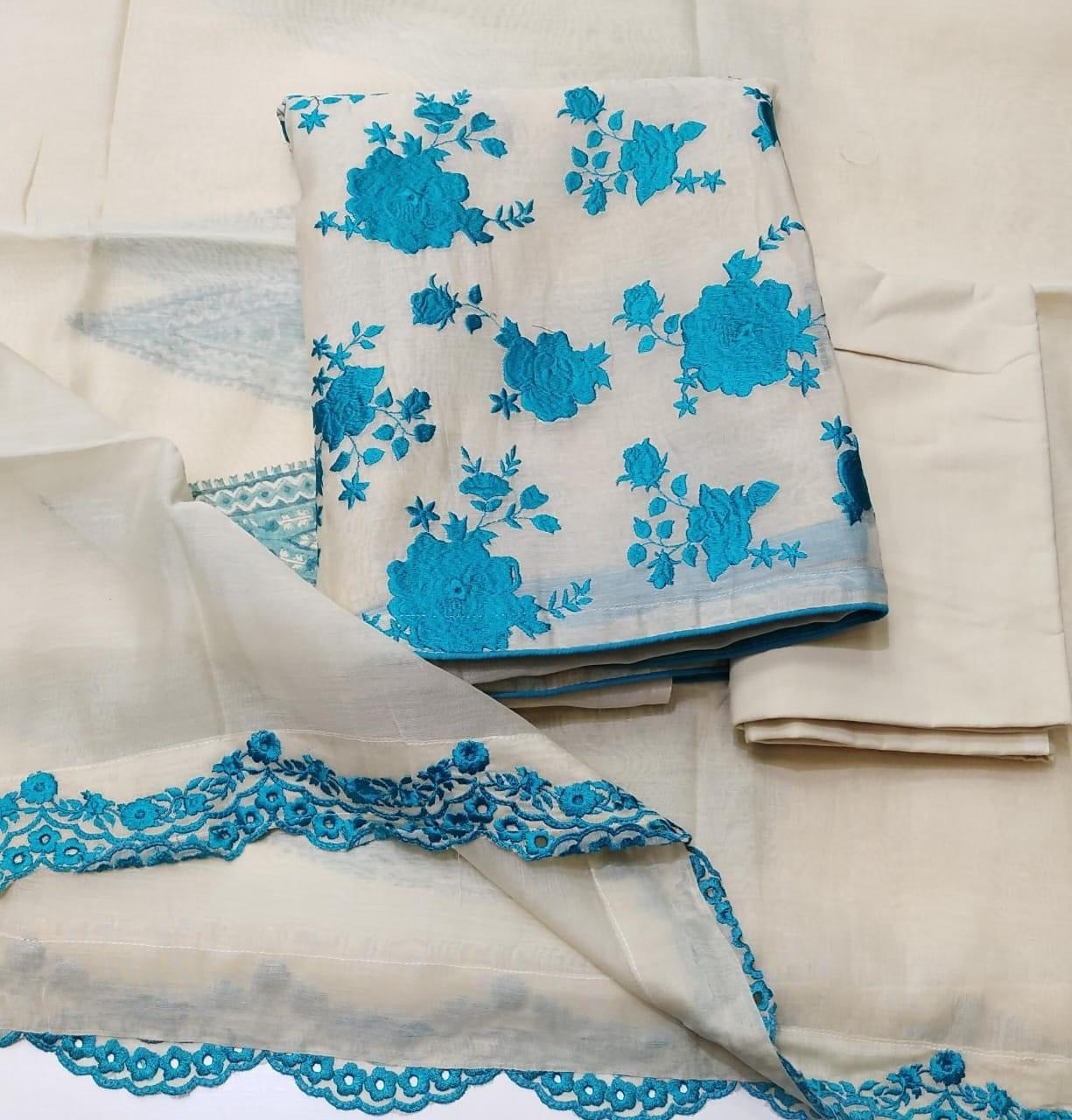 Atharva PURE Mul CHANDER Parsi Gara UNSTITCHED SUIT CH17511