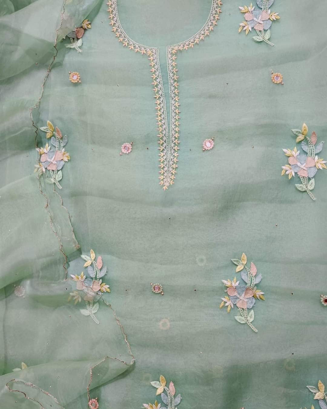 ATHARVA HERITAGE “NOOR” – Silk Organza Regalia Chikankari Elegance” Sheer00099