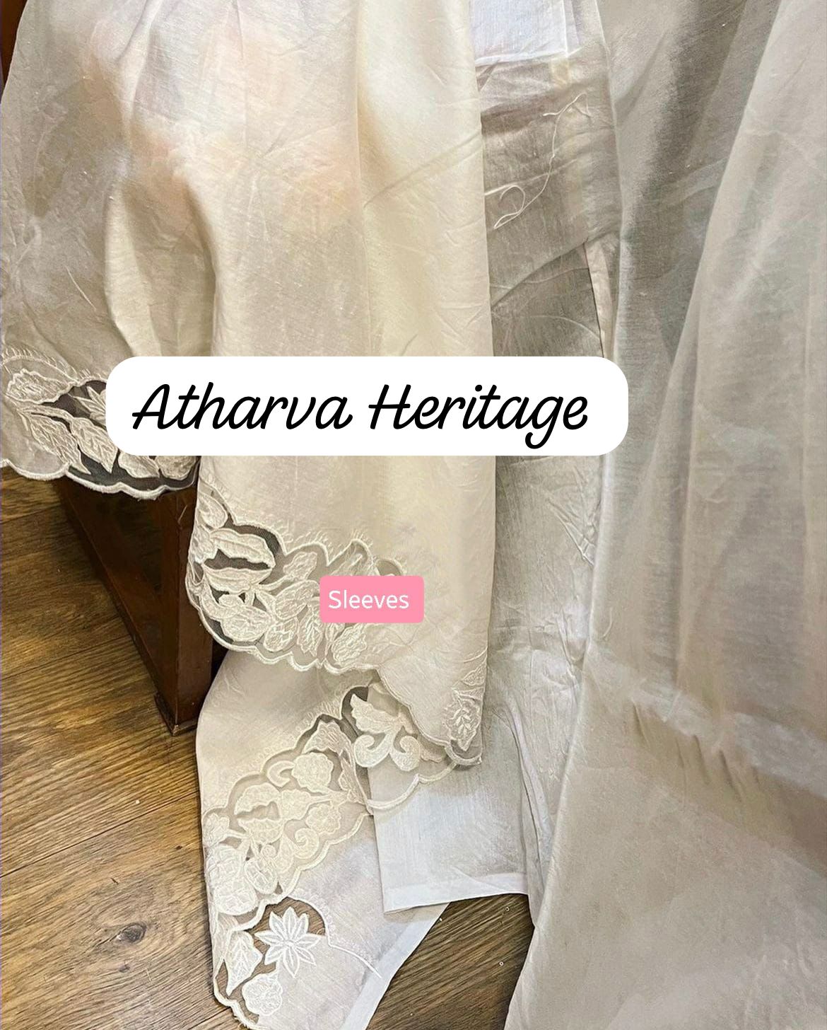 ATHARVA Hand Embroidery Salwar Kameez/Pure Chanderi Silk 70 Gram Hand Cut-Work Shirt & Dupatta/Santoon Bottom/Custom Stitch Unstitch/Plazo/Pant/ CUT8032