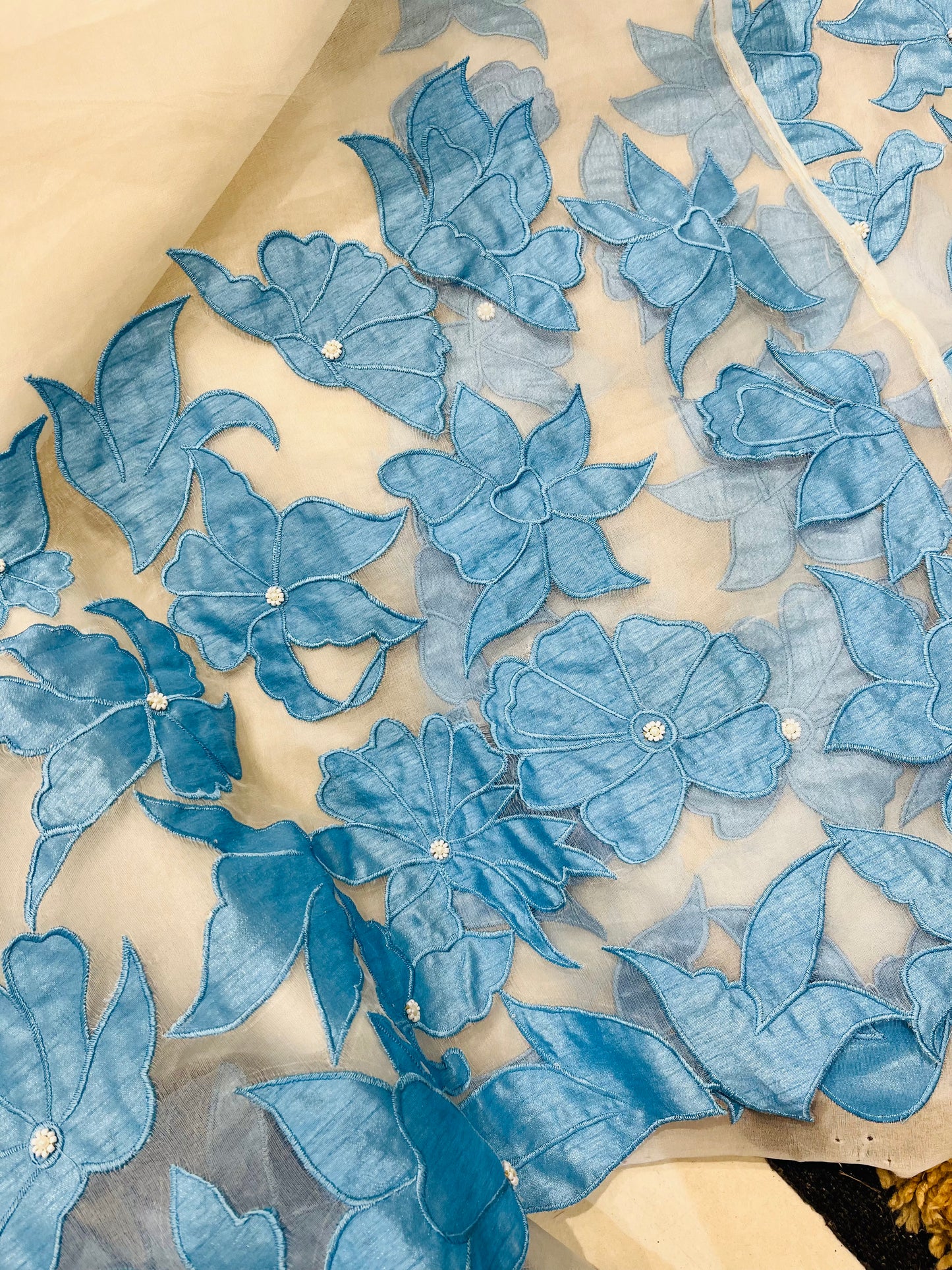 Sheer Luxury Pakistani Appliqué Unstitched Coord set PLCO001