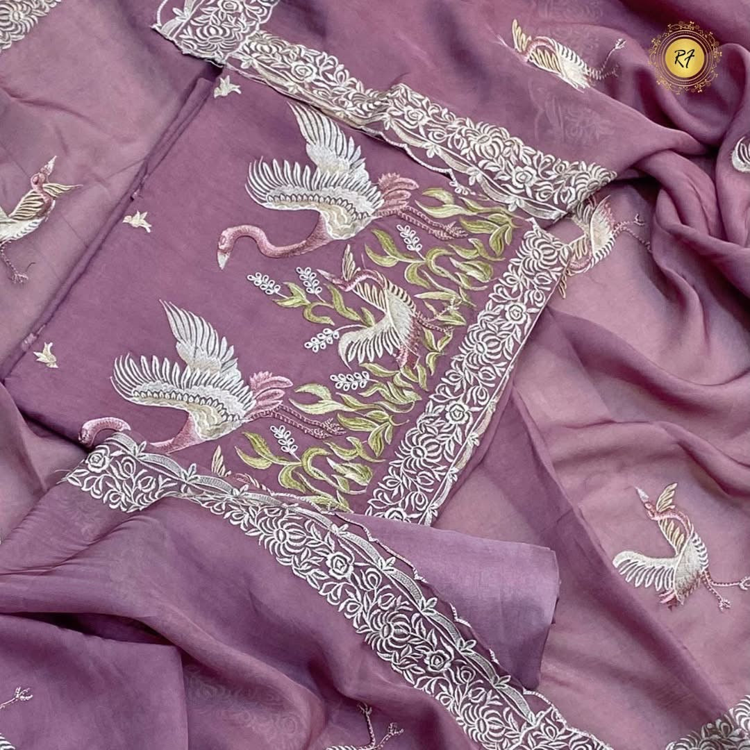 PURE MUL CHANDERI PARSI GARA SUIT MCH007(A)
