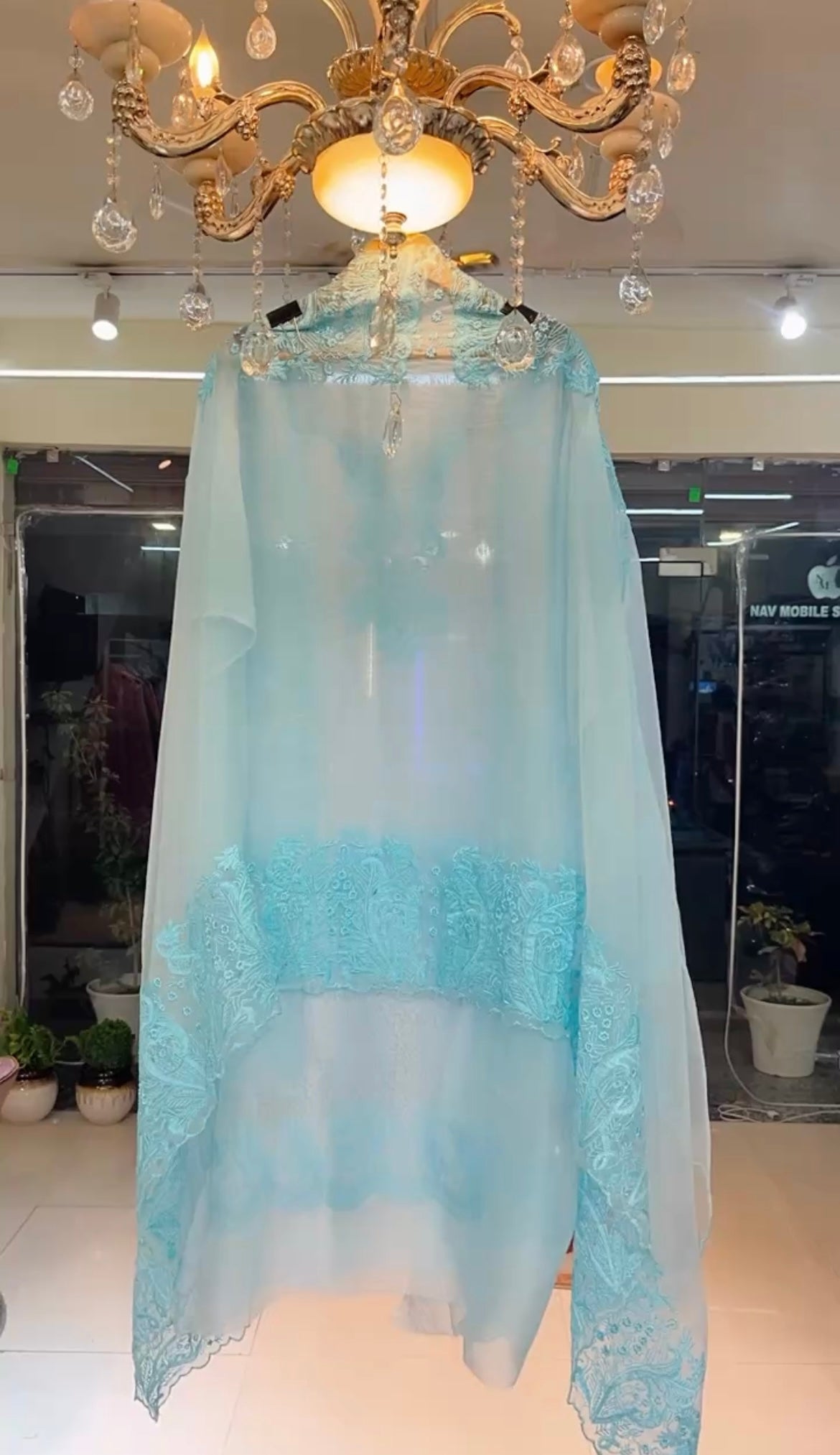 Sheer Luxury Pakistani unstitched Suit SLP001 Sky Blue